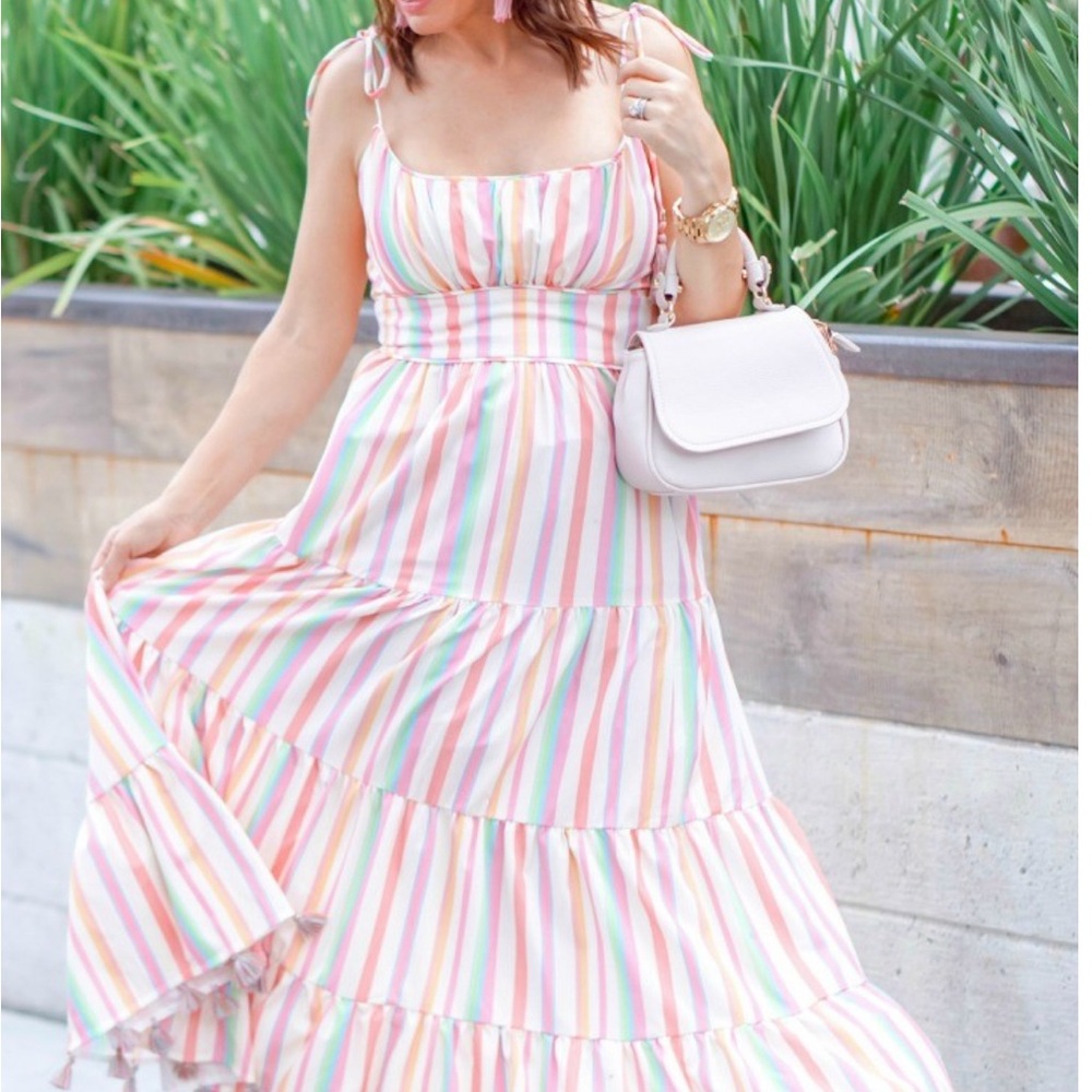 Chicwish Pastel Striped Maxi Dress